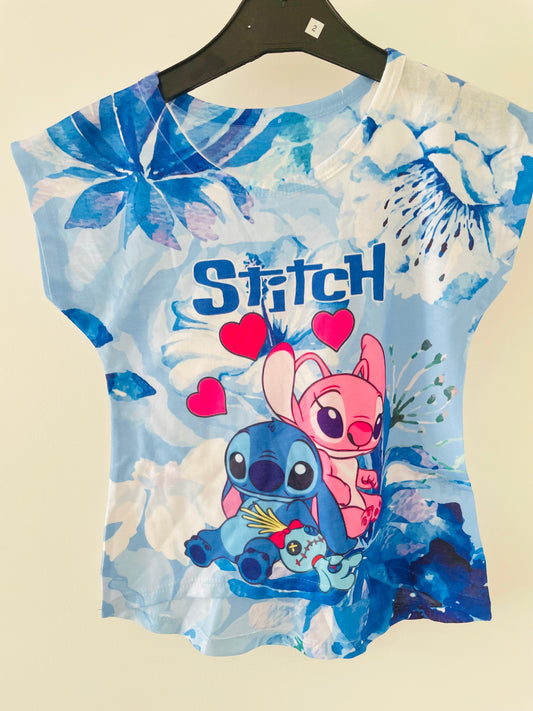 T-shirt fille Stitch love