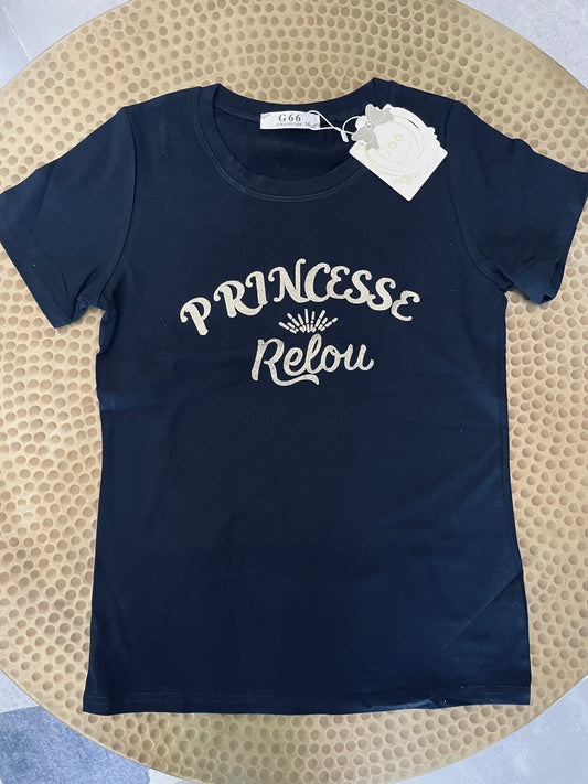 T-shirt Princesse Relou noir